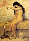 Nude Canvas Paintings - The Nude Snake Charmer